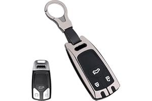 Sucxyor Kompatibel mit audi Schlüsselhülle A3 A4 A6 A7 A8 Zinklegierung Autoschlüssel Hülle Kompatibel mit audi Q2 Q3 Q5 Q7 TT TTS Schlüssel Cover Schutzhülle mit Schlüsselanhänger