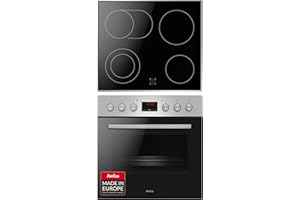 Amica ACHE 9335 E Herd-Set mit Umluft / Backofen mit Kochfeld und Edelstahlrahmen / Timer / Wasserdampf Reinigung