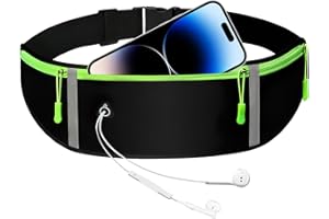 SOTMZA Sacs Bananes Portable de Sport, Ceinture Running Ajustable avec Bande Réfléchissante et Réglable pour Téléphone Portable, Ceinture de Course avec Trou Écouteurs, Voyage, Entraînement