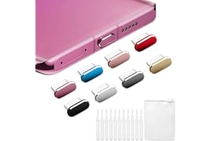 8 Stück Staubschutzstecker Typ C, VEINARDYL USB C Ladeanschluss-Schutzkappe mit 10 Reinigungsbürsten, Staubschutzstecker für Kopfhöreranschluss Ladegerätabdeckung kompatibel mit Huawei, OPPO, Samsung.