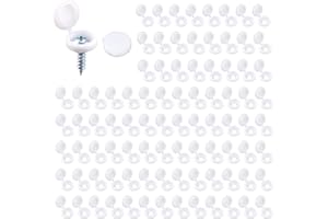 NICECRAFT 150 Pcs White Screw Caps Cover Universal Fit Plastic Hinged Screw Cup Cover 4-6mm Screw Heads Replacement Decorative Protection for M4 Screws