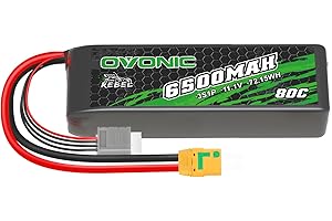 OVONIC Batería Lipo 3s 6500mAh 80C 11.1V con Conector XT90 para RC Car Boat Truck Buggy Associated Team DIY Hobby