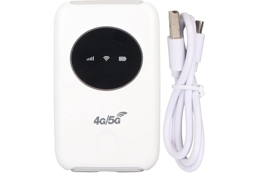 5G Mobile Modem With WiFi - 4G LTE USB Portable Router 300Mbps Unlocked SIM Card Slot, Built-in 3200MAh Travel Hotspot Mini Router
