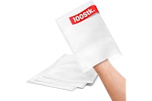 D.VARA Premium Einmalwaschhandschuhe 100 Stück – ultra soft Molton Waschhandschuhe weiß – Einmalwaschlappen Erwachsene & Baby – waschhandschuh Baumwolle – hygienische Waschlappen für Pflege & Senioren