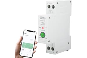 Jadeshay Interruttore WIFI, Interruttore Orario WiFi 1P 63A Salvavita Con Riarmo Automatico con Telecomando per Casa Intelligente