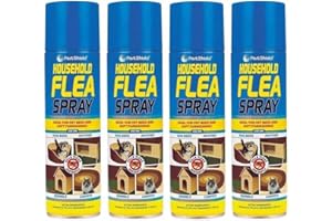 HOMEBAY 4 Pack - Flea Killer For Home - Household Flea Spray For The Home - Kills Fleas Eggs & Larvae - Flea Treatment For House - Use On Pet Beds Carpet Hutches Kennels & More