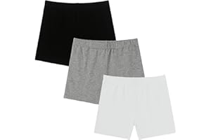 Jeayita Cycling Shorts Children's Girls Shorts Girls Sports Trousers Gym Shorts Sports Shorts Leggings Cotton Trousers 3 Pairs