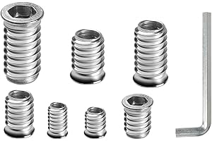 FOMGIIN dado Esagonale Incassato Inserti Filettati M6x20mm, 40 Pezzi Boccole Filettate per Legno, Vite in Acciaio Zincato, Dadi Inserto di Fissaggio Viti a Esagono Filettato per Mobili in Legno