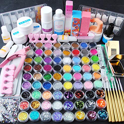 Fashion Gallery UV Gel 72pcs Decorazione Polvere Acrilica Glitter Primer Attrezzi Nail Art