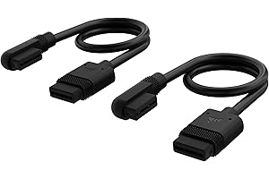 CORSAIR iCUE LINK Wąski Kable - 200 mm Prosty/Wąski 90° - Czarny