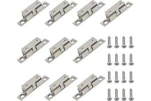 MOROBOR Chiusura a rullo a doppia sfera in rame nichelato da 42 mm, 10 pezzi in ottone massiccio con viti per armadietti, armadi e porte di mobili.