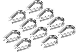 PATIKIL Cosse de Câble en Acier Inoxydable 304 de 8 mm (5/16 Pouce), Lot de 10 Cosses de Câble pour Gréement de Bateau