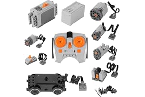 HOTUT 11 Pcs Power Functions Set, Power Function Motorized Building Blocks Power Kit, with Motor, Remote Control, Battery Box, Servo Motor, Compatible with Major Brands