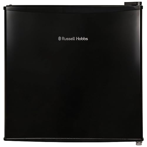 Russell Hobbs Table Top Larder Mini Fridge 43 Litre Capacity, Reversible Door & Adjustable Feet, Small Fridge, Manual Temperature Control, Ice Box, Black RHTTF0E1B