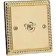 Varilight - 1G 1 or 2W 10A Classic Toggle Switch Georgian Brass - XGT1