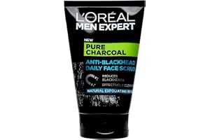L'Oréal Paris Men Expert, ansiktsskrubb för män med fet hy, Pure Charcoal Face Scrub, 100 ml