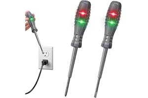CLYDEWY 2-in-1 High Torque Strong Magnetic Screwdriver Electricity Detector Electric Tester Screwdriver Detector Electrical Voltage Circuit Tester Pen for Electrician Tools(2Pcs Flathead+Crosshead)