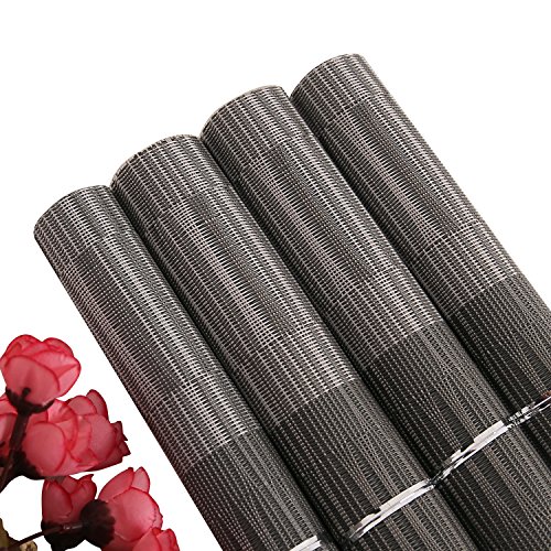 Deconovo Tischsets Waschbar Platzdeckchen Abwaschbar Platzmatten Abwaschbar 30×45 cm Grau 4er set - 4
