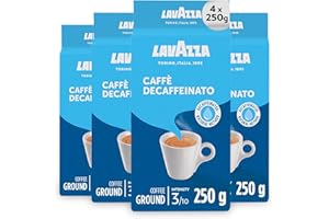 Lavazza Dek Decaffeinated Natural Method Ground Coffee 250g (Pack of 4)