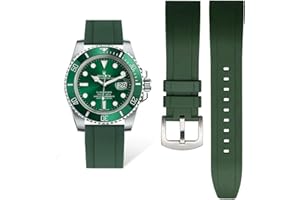 AIYIRUO Opaski do Zegarków Fluorocarbon Rubber Strap 19mm 20mm 21mm 22mm Miękkie i Trwałe Paski do Zegarków Quick Release Pasek Zamienny Kompatybilny z Omega, Longines, Seiko