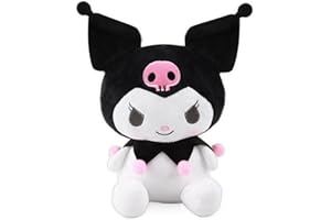 Binggunyo Kuromi Peluche, Kuromi Muñeco de Peluche Juguetes, Kuromi Animal de Dibujos Animados Figura, Animados Peluche Muñeca para Niños Cumpleaños Regalo (A)