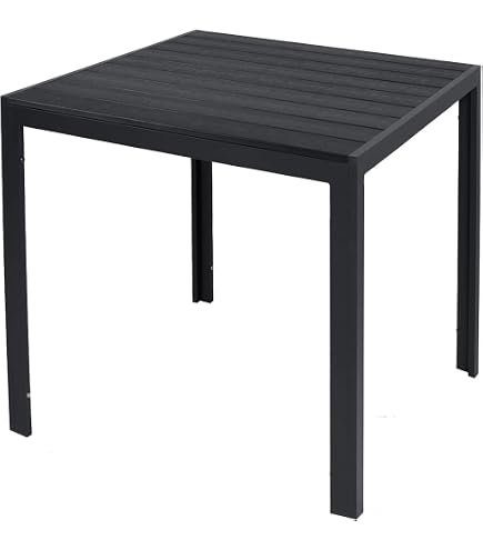 Table D'Appoint Mojawo 45x45x42 Cm - Plateau Bois Pin, Structure Métal Noir - Montage Facile, Intérieur/Extérieur - 8