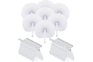 XCMVCN 96 unidades de decoración de boda incluye lazos y abanico de mano, lazos para antena de coche con abanico plegable para regalos de invitados, bodas, fiestas, DIY y decoración divertida.