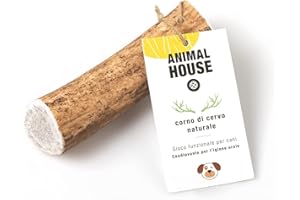 Animal House Cuerna de Ciervo 100% para Perros a Masticar, Juguete Hueso, Natural para Mantener los Dientes y Las encías sanos y limpios. para Todas Las Tallas (M)