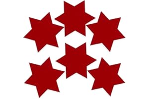 MIJOMA Set 6 Stück Filzsterne Filzuntersetzer Dekosterne für Weihnachten, Platzdeckchen Platzset Tischset Untersetzer für Getränke Bar Tasse Glas, Motiv Stern (Ø 15 cm, Rot)