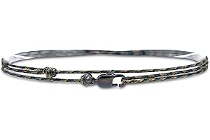 MADE BY NAMI Cavigliere Sottile Da Uomo e Donna Con Chiusura a Clip Fatta a Mano - Gioielli Da Surfista - Cavigliere In Tessuto Minimalista - 100% Impermeabile e Regolabile (Nero mimetico)