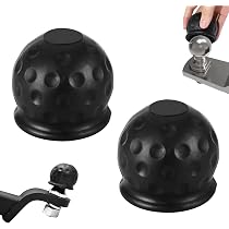 3 Capuchons De Protection Pour Boule D'attelage 50mm - Noir PVC