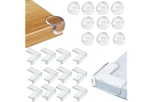 ZHIYE Corner Protectors for Kids, 22 Pcs Clear Baby Proofing Corners Child Safety Corner Guards with Strong Acrylic Adhesive for Furniture Against Sharp Corners
