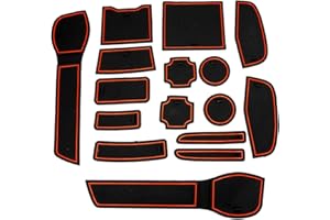 MARCHFA Puerta Ranura Estera Consola Centro Antipolvo Antideslizante Estera Compatible para Qashqai 2019 2020 2021 Paquete de 16 (Rojo)