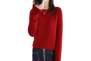 KELSIOP 100% Wool Cashmere Sweater Women O Neck Pullover Casual Knit Top Autumn Winter Coat