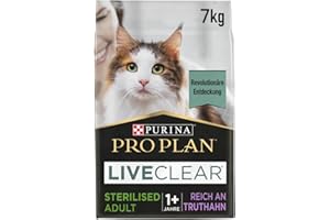 PURINA PRO PLAN Liveclear Crocchette per Gatti Adulti Sterilizzati con Tacchino Sacco da 7kg