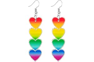 SIXDUTON Orecchini al neon da donna, Pride Arcobaleno Orecchini colorati per lesbiche gay bisessuali LGBTQ Accessori Regali