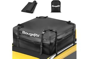 BougeRV Bolso Impermeable para el Techo del Coche 425 litros 1000D Almacenamiento de Caja de Techo para Cualquier Coche con Correas Anchas para Viajes Largos Vacaciones y Transporte de Equipaje