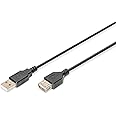 Digitus Cavo di prolunga USB 2.0-3,0 m - da USB A (M) a USB A (F) - 480 Mbit/s - Compatibile con USB - Nero