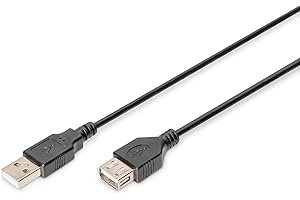DIGITUS Kabel przedłużający USB 2.0 – 3 m – USB-A (wtyk) do typu A (gniazdo) – 480 Mb/s – czarny