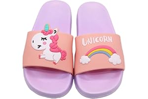 HommyFine Enfants Chaussons Licorne Pantoufles de Bain Plates Chaussures de Piscine et de Plage Antidérapant pour garçons et filles