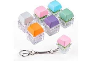 BYHOO Lot de 6 jouets sensoriels pour clavier, porte-clés silencieux et cliqué, jouets de décompression, clavier mécanique, fidget anti-stress, clic à boutons, jouets sensoriels