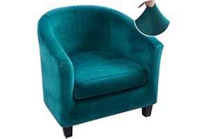 ‎JAOTTO Jaotto Copripoltrona 1 Posto Elasticizzato,Fodere Copripoltrona Universale Con Cuscino Separato,Copripoltrona Chesterfield Velluto Lavabile Antiscivolo per Bancone Soggiorno Tullsta( Grün,2 Stücke)