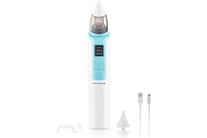 ‎INNOVAGOODS InnovaGoods - Akumulatorowy Aspirator do Nosa dla Niemowląt Nizi, 6 Prędkości Ssania, Cichy, Łatwe Czyszczenie, Z Akcesoriami, Biały/Niebieski
