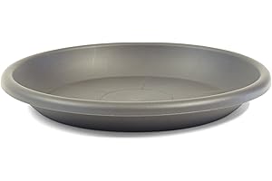 greemotion Plant Saucer Grey Mira 29cm - UV and Frost Proof Plant Saucer to be Paired with "Fiona" Garden Pot Series - Plastic Flower Pot Saucers
