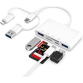 SD Card Reader USB C sd card reader for iPhone, Support SD/TF Card and USB Flash Drive, SD Card to Lightning Adapter, Memory