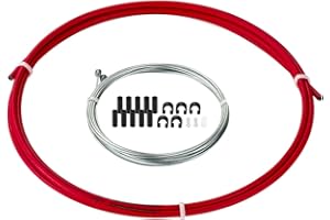 ShenZhenShiShiLiLanTianKeJiYouXianGongSi CNC Bike Shifter Cable, Stainless Steel & PTFE Cable Housing Set for MTB, Road Bike, Red