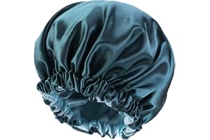 Edoneery Satin Hair Cap Women's Silk Sleep Cap for Natural Hair | Double Layer Satin, Soft Elastic Band, Large Fit, Natural Curly Hair, Reduce Friction, Prevent Frizz, Unisex Night Cap