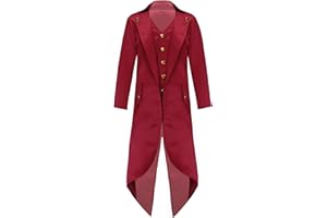 Rswnyirn Boys Blazers Renaissance Magician Jacket Tuxedo Kids Steampunk Victorian Long Sleeve Tailcoat Coat