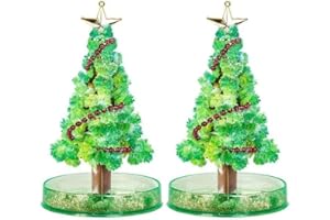 AIZHENQIAN 2Stück Mini-Weihnachtsbaum,magischer Papier-Baum,DIY Kristall-Züchtungs-Set,Dekoration, Spielzeug, Neuheit, Jungen Mädchen, Wissenschafts-Kits und Spielzeuge, Lernanleitung