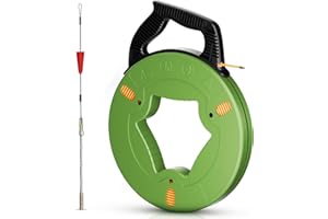 Ovshnrr 60m Aiguille Electricien, 4mm Tire Fils Electrique, Tire Fil Cable avec Ressorts de Guidage pour Installation Câbles électriques